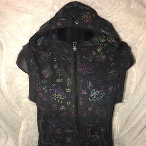 Raw blue diamond print hoodie